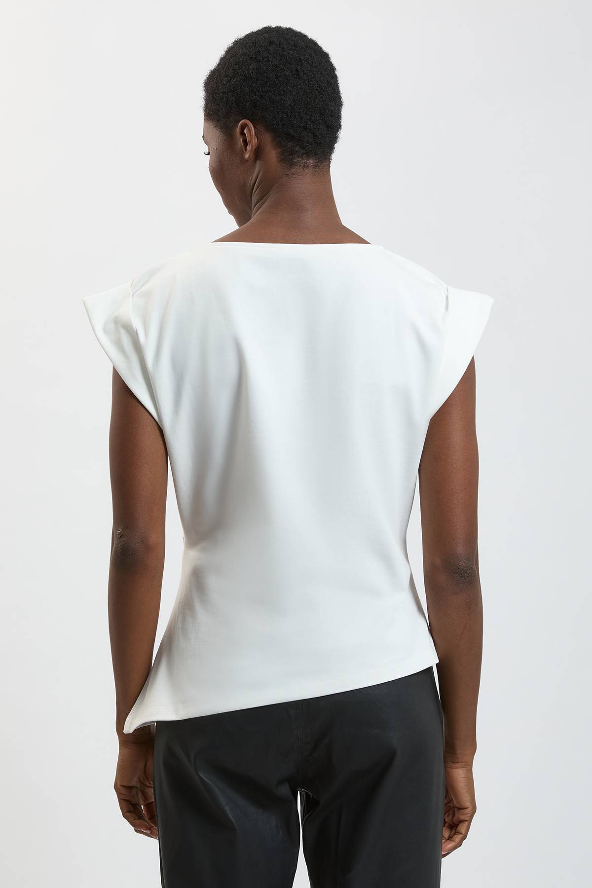 KarenMillen T-shirt En Jersey De Coton 100% Asymétrique