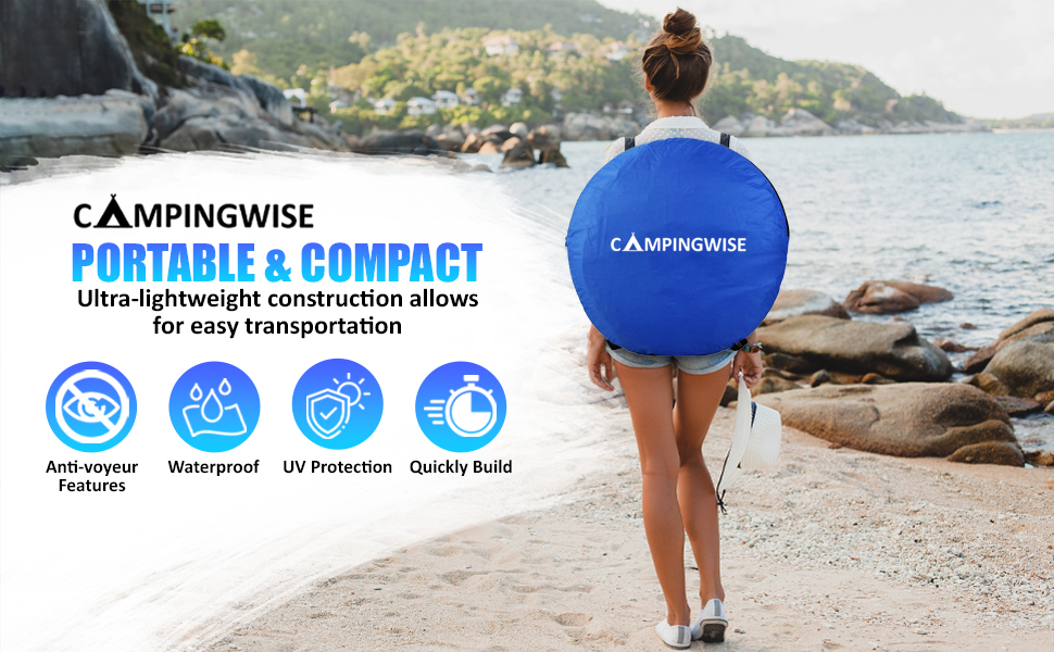 Campingwise pop-up douchetent - Blue