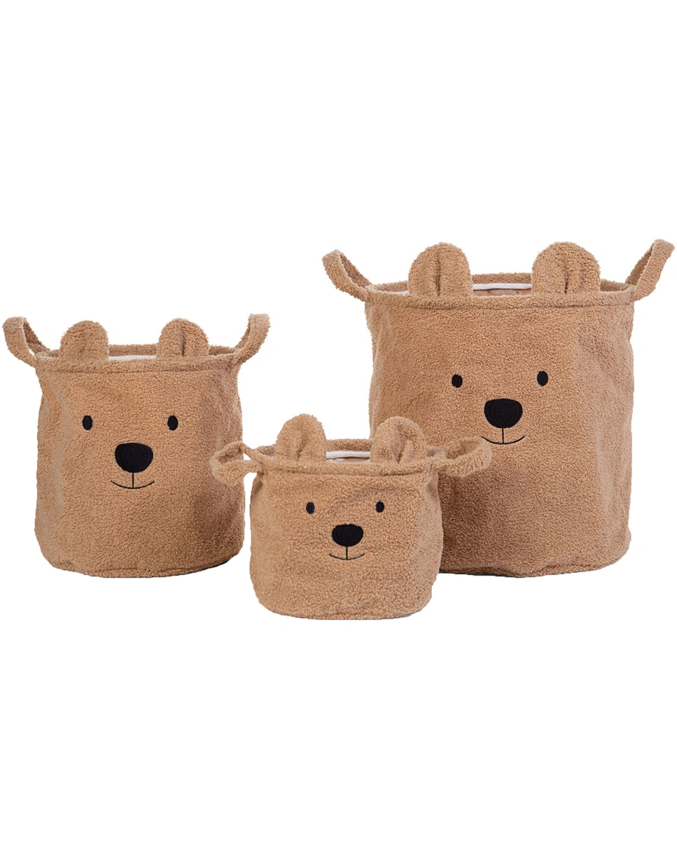 Aufbewahrungskorb TEDDY 3er-Set in braun