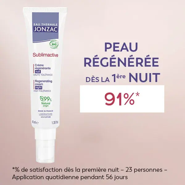 Água Termal Jonzac, Sublimativa, Creme Noturno Regenerador Orgânico 30ml