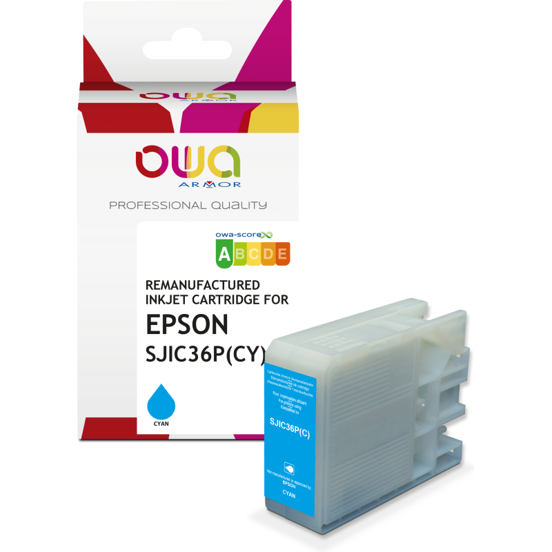 Cartouche d'encre remanufacturée OWA - standard - Cyan - pour EPSON SJIC-36-P-C
