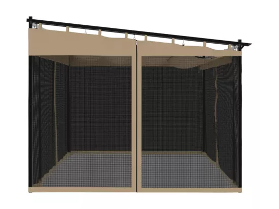 Tonnelle avec parois en filet taupe 4x3 m acier
