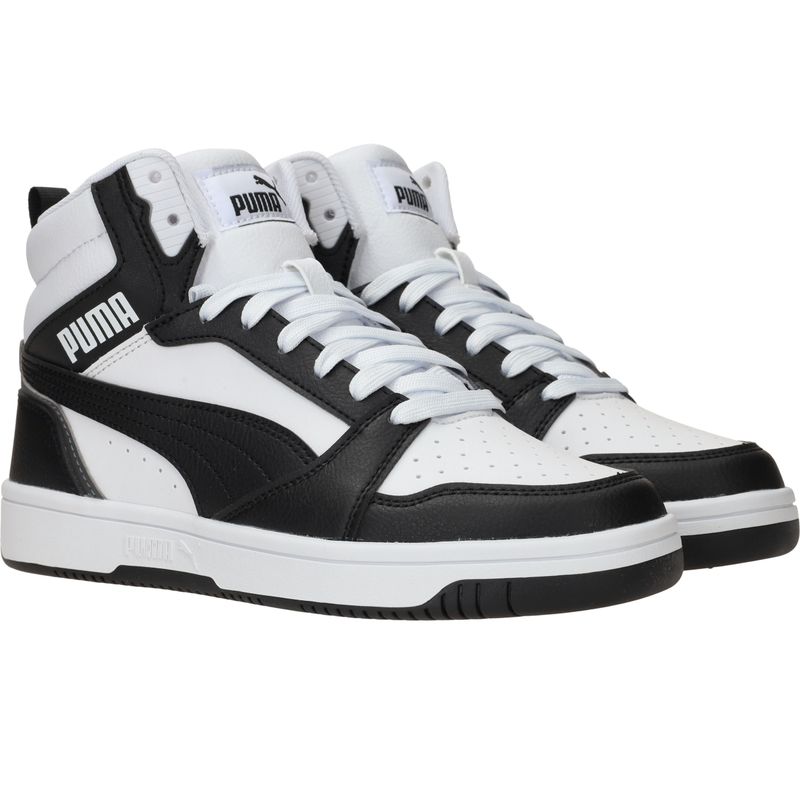 Puma Rebound V6 Mid Sneakers Zwart Jongens