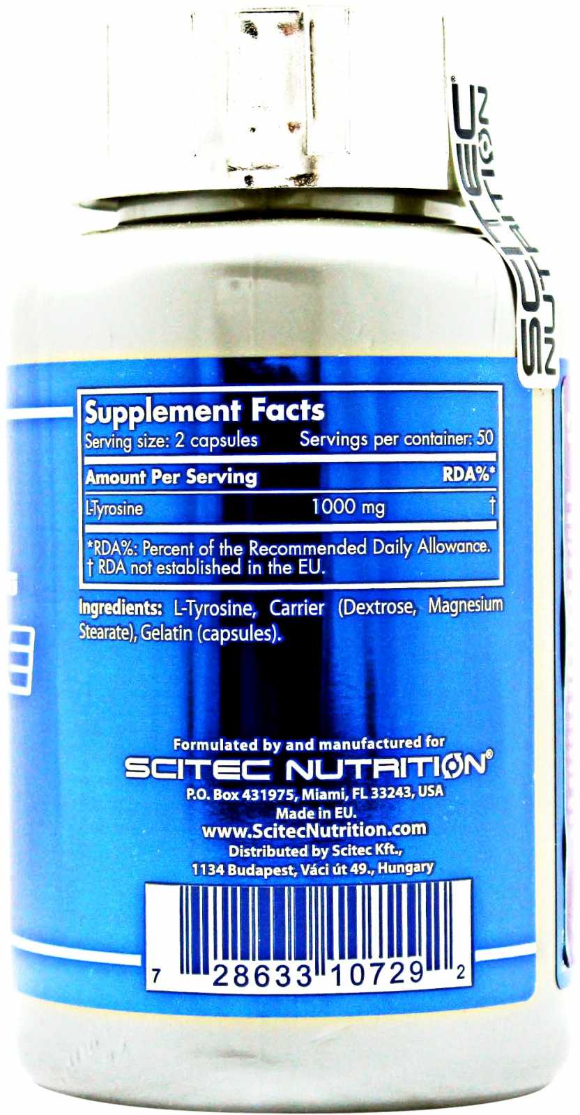 Scitec Nutrition Tirosina 100 cápsulas