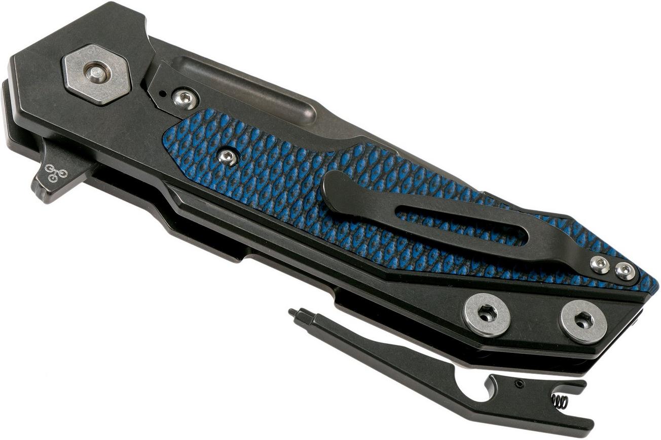 Rick Hinderer Fulltrack Spanto Black DLC S35VN Black/Blue G10 zakmes
