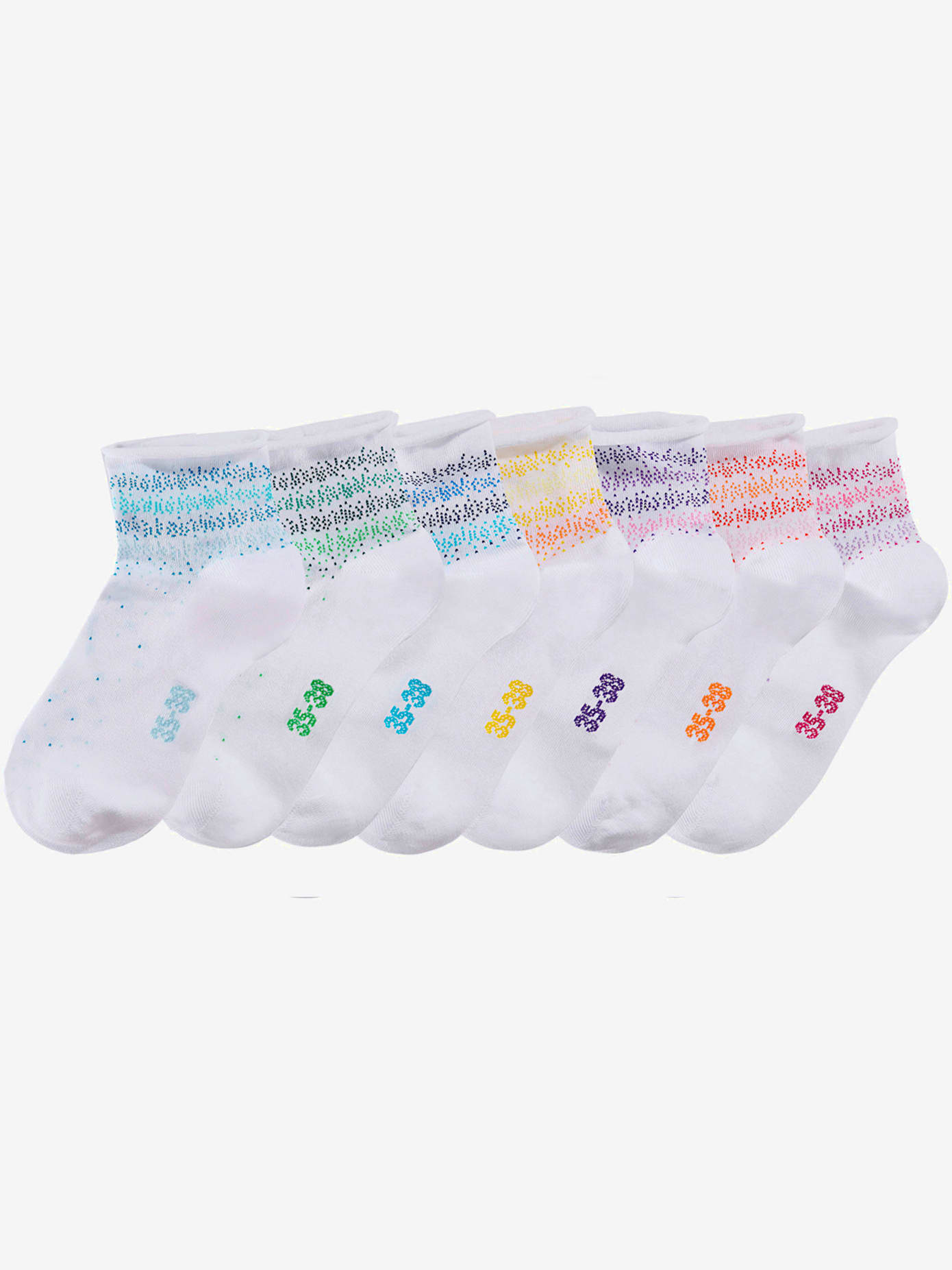 Lot de 7 paires de socquettes tendance pour femme h.i.s