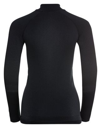 Maillot Manches Longues Femme 1/2 Zip Odlo Performance Warm Eco Gris