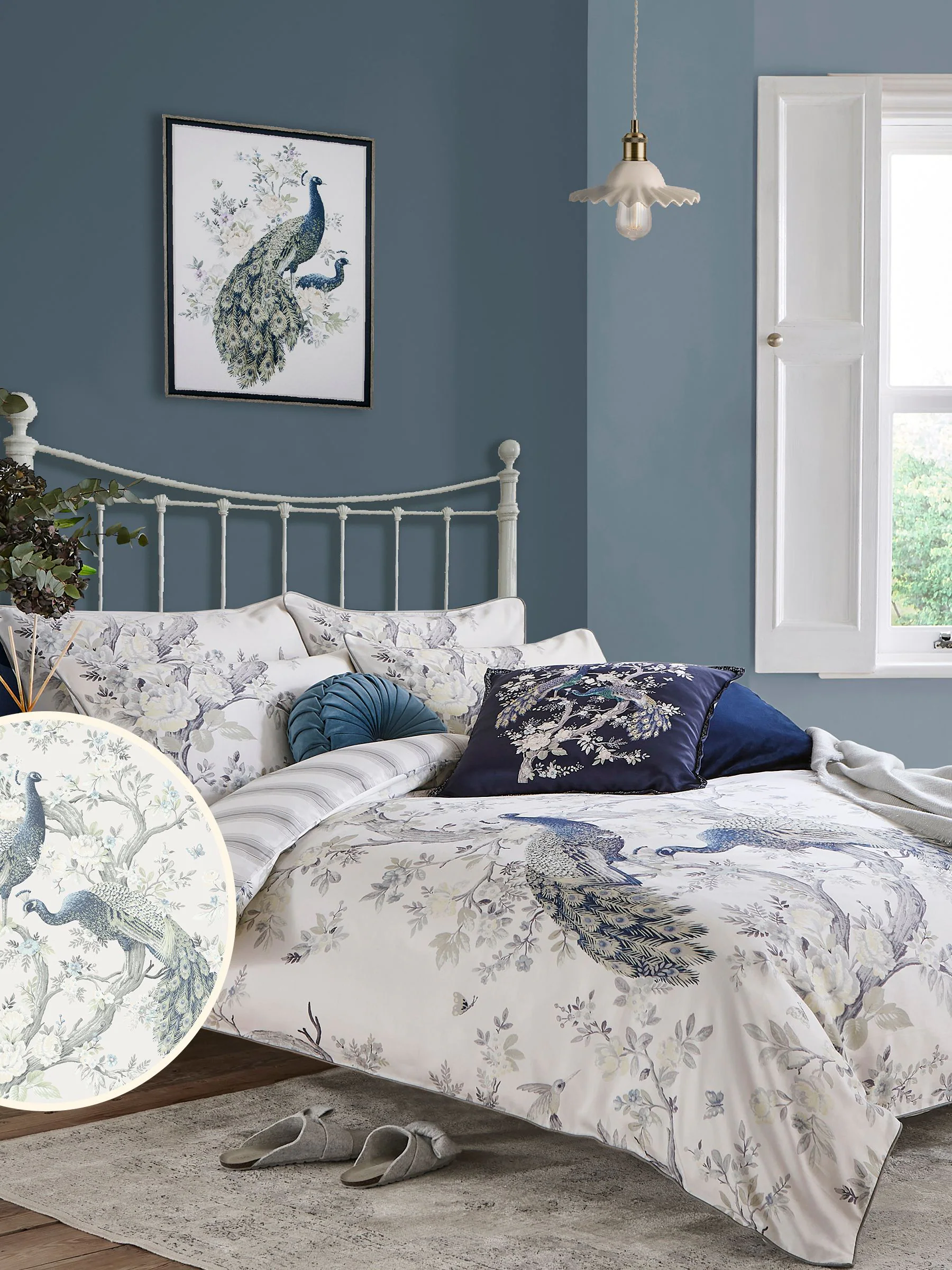 Laura Ashley Belvedere 100% katoensatijn 220 -draads dekbedovertrekset met kussenslopen