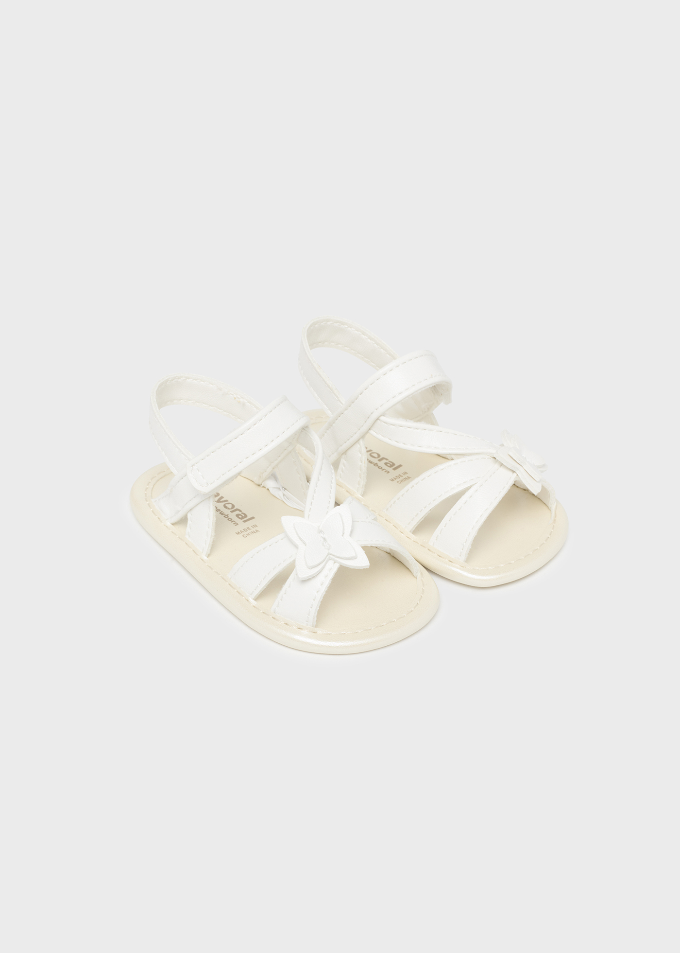 Sandália estampada com fecho de velcro para recém-nascido