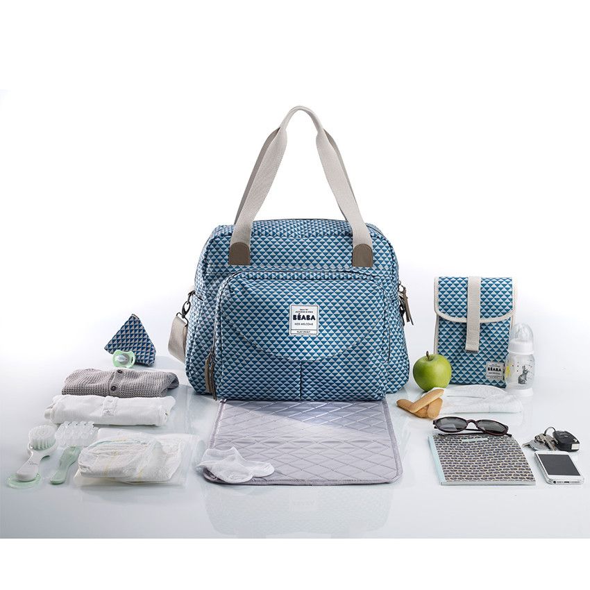 Sac à langer Genève II Play Print - Bleu - Doré