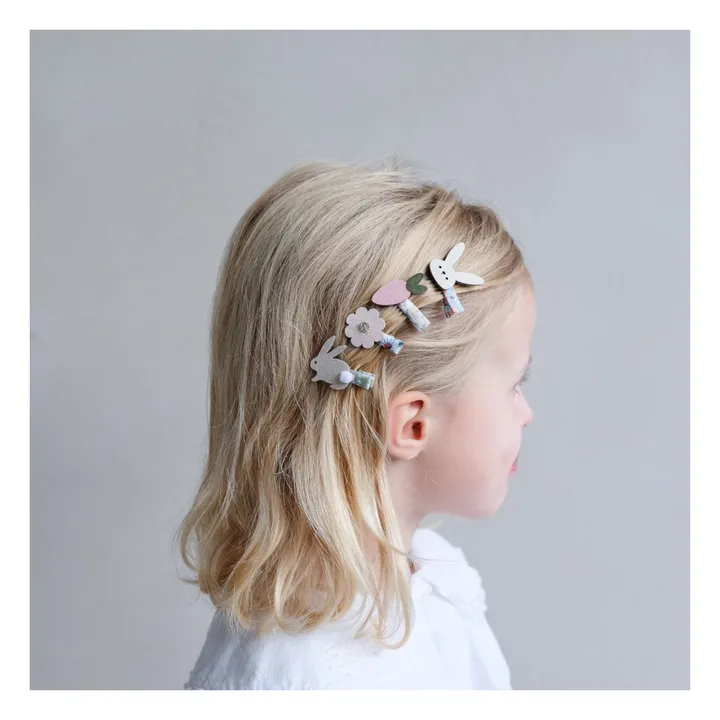 Mimi & Lula Lot 8 Barrettes Bunny & Flower | Crème