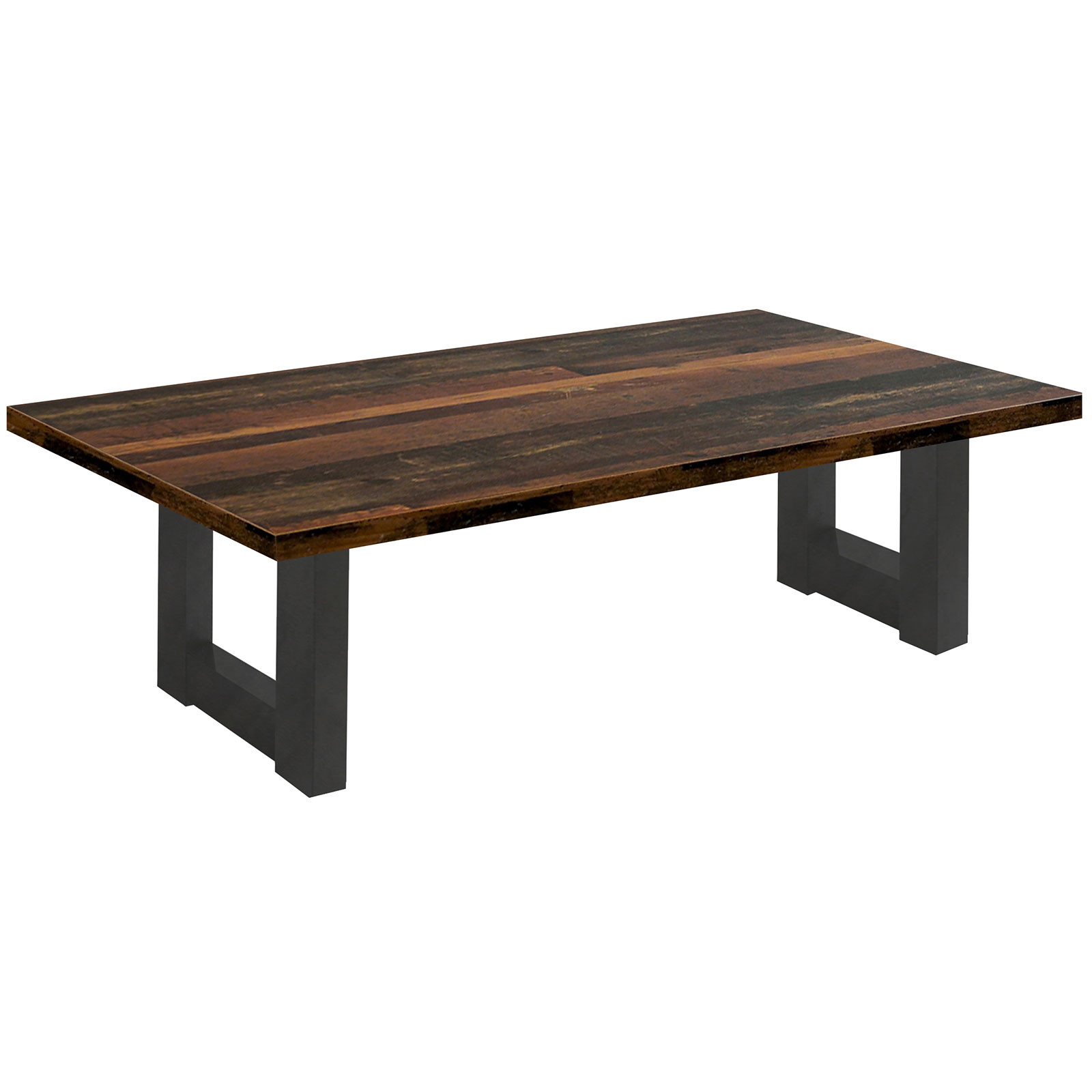 Couchtisch - Schwarzstahl-Texas Oak - U-Gestell - 120x70 cm