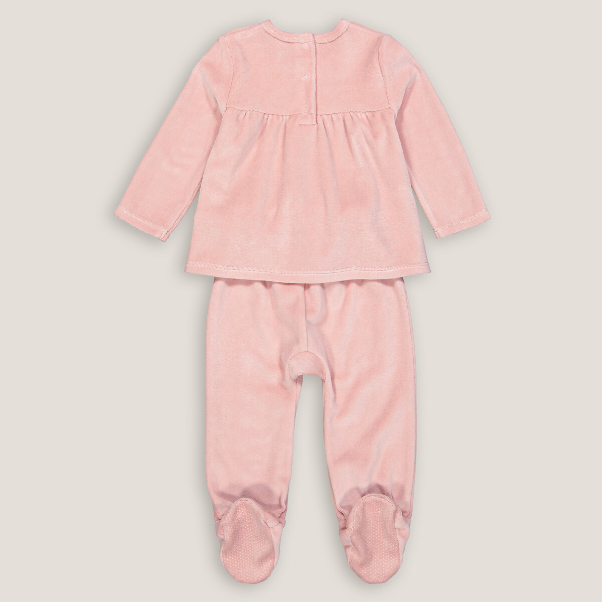 COLEÇÃO LA REDOUTE<br>Pijama de veludo de duas peças com pés
