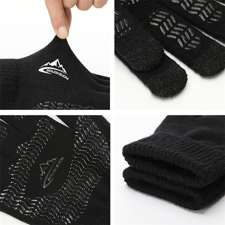 (1 Paar) Gr. S Unisex Strick Handschuhe Kapazitive Touchscreen Handschuhe für Smartphone / Tablet - Schwarz