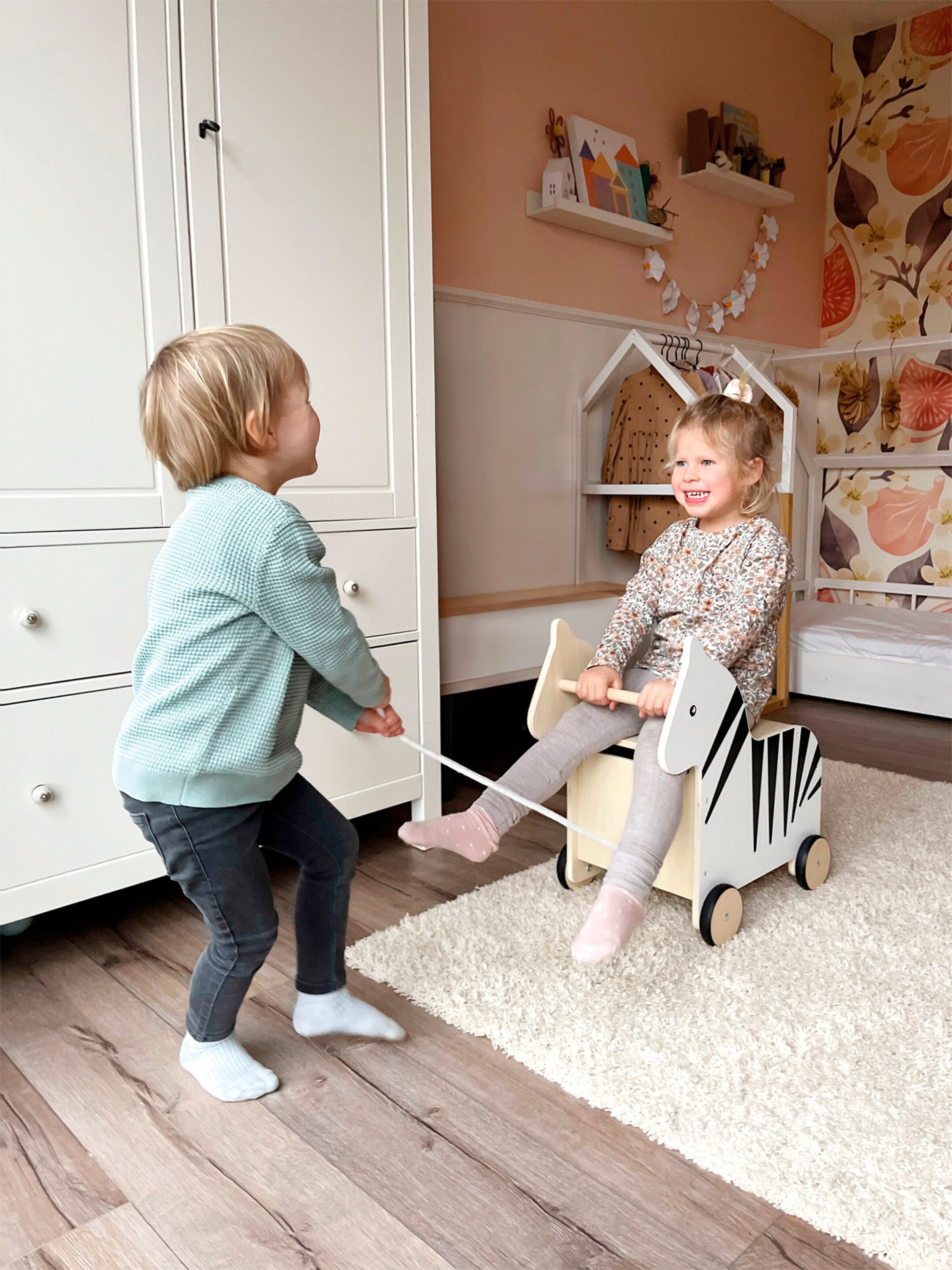 small foot Spielzeugkiste mit Rollen Zebra Wildlife