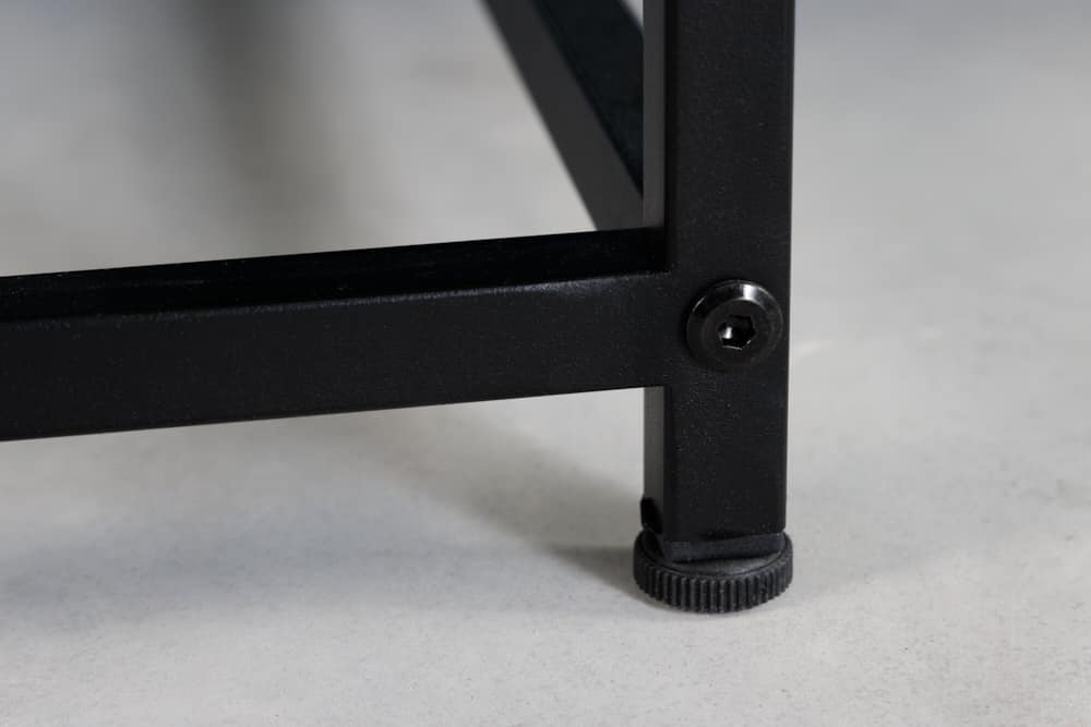 Moderner Couchtisch DURA STEEL 70cm schwarz Metall mit Ablagefach