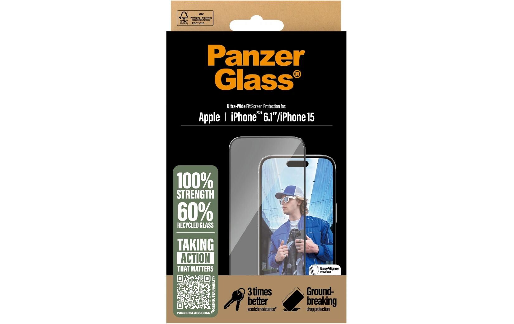 Displayschutz Ultra Wide Fit iPhone 15/16Display-Schutzfolie für das Apple iPhone 15/iPhone 16