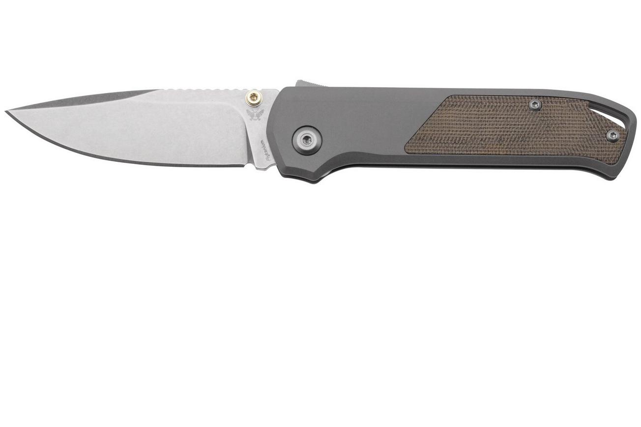 Flytanium Arcade Shark-Lock 1255 Stonewashed, Gunmetal Grey Aluminum, Green Canvas Micarta Inlay, zakmes