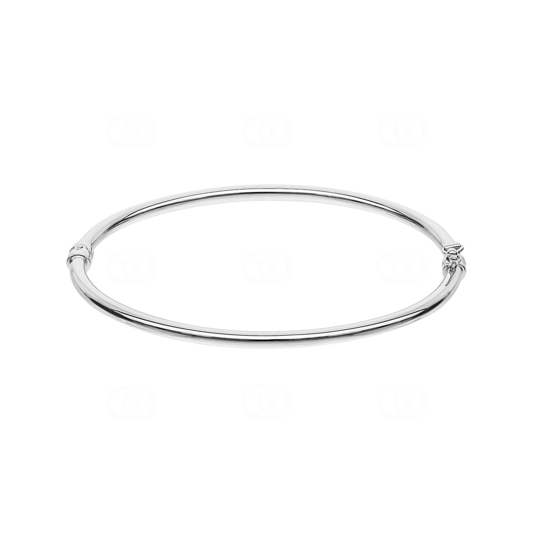 Armreif oval 750/18 K Weissgold poliert 3mm - 50x60mm