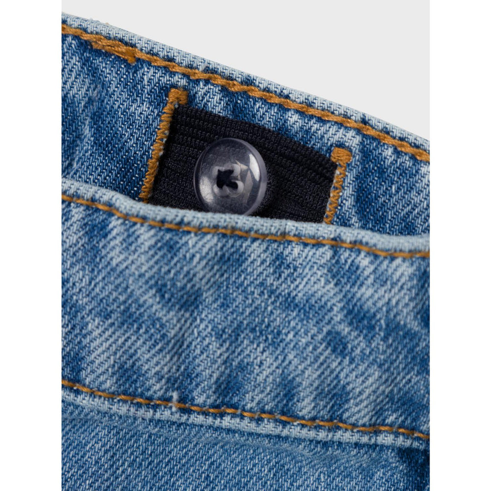 Køb Name It Medium Blue Denim Heart Embroidery Bella Regular Denim Shorts Noos