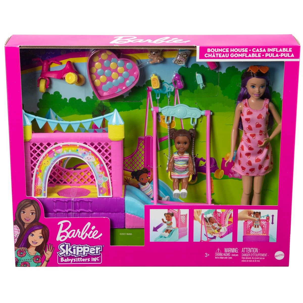 Barbie Skipper Baby-Sitter : Coffret Château gonflable