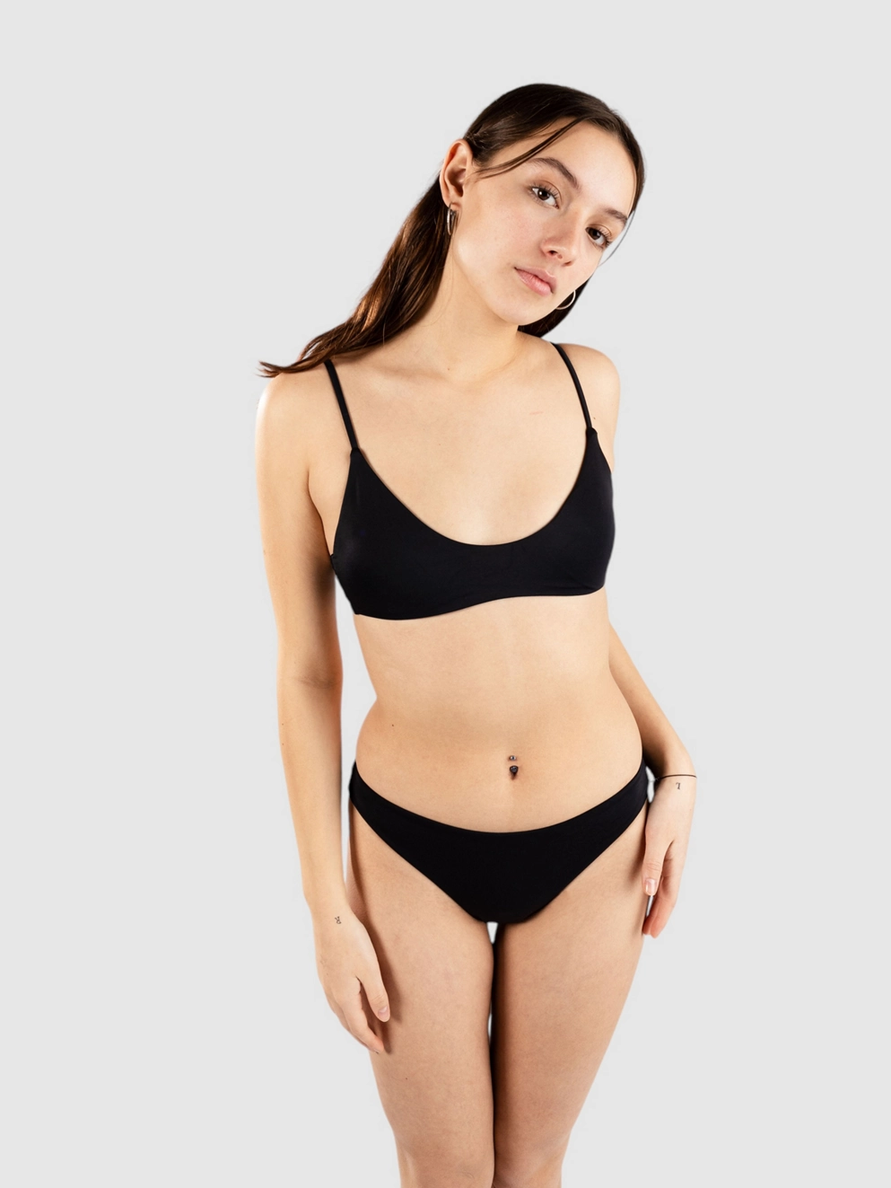 Volcom Simply Seamless Crop Bikini Top black