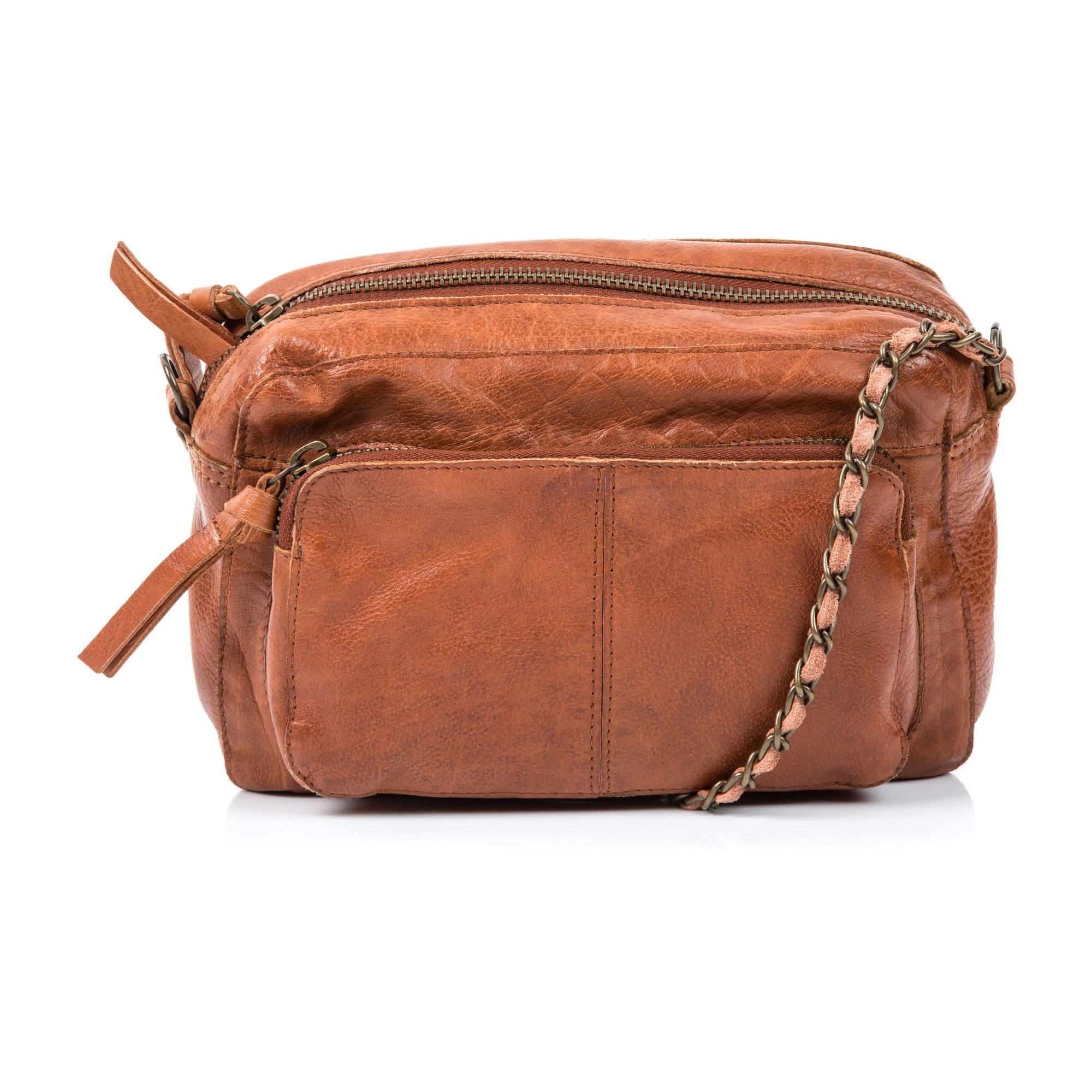 Sac bandoulière en cuir cognac