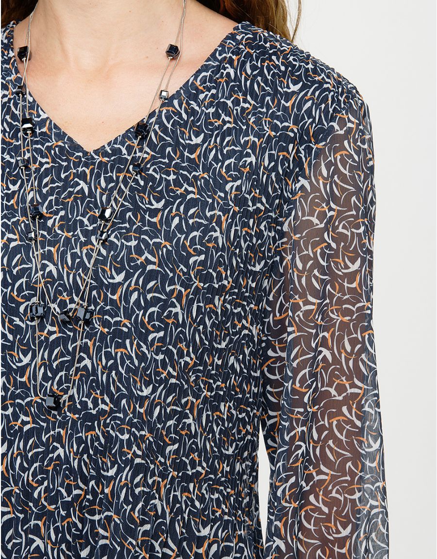 Blouse fluide voile bleue