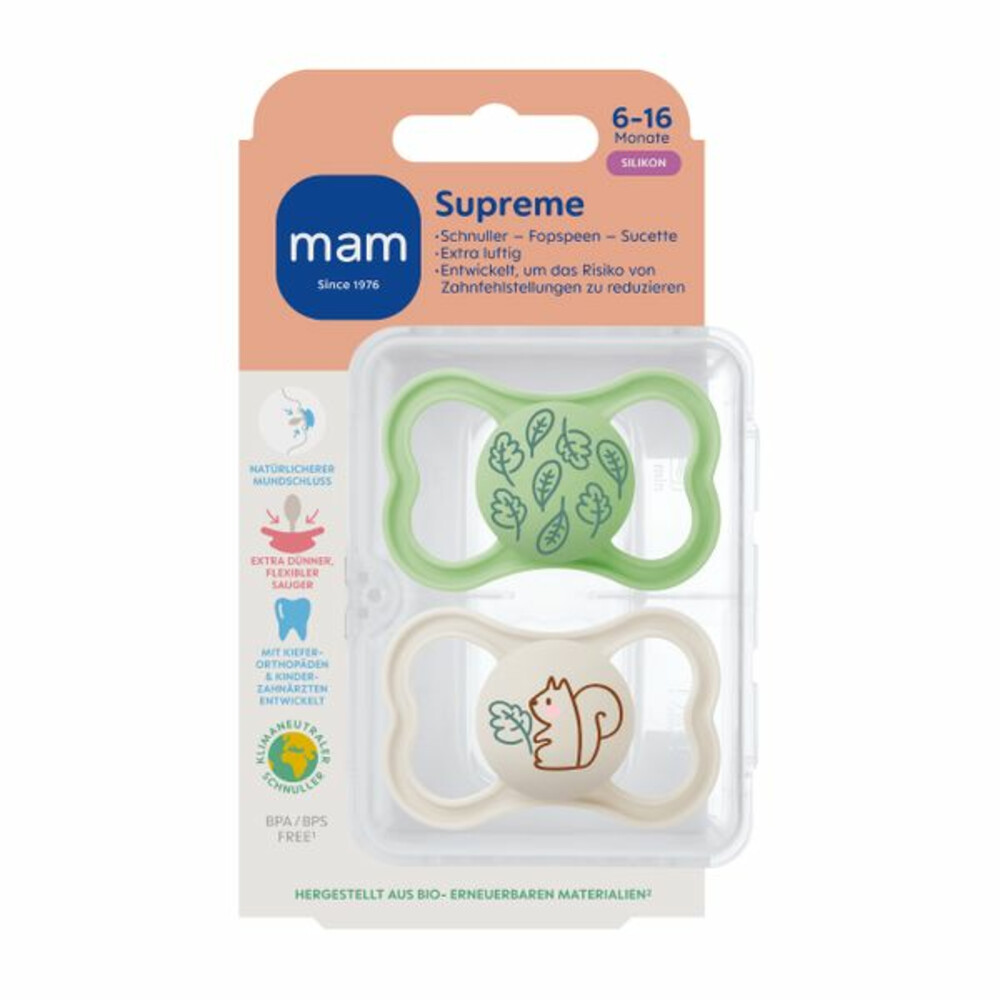 MAM Fopspeen Supreme Silikon 16+ mnd Universeel2 stuks