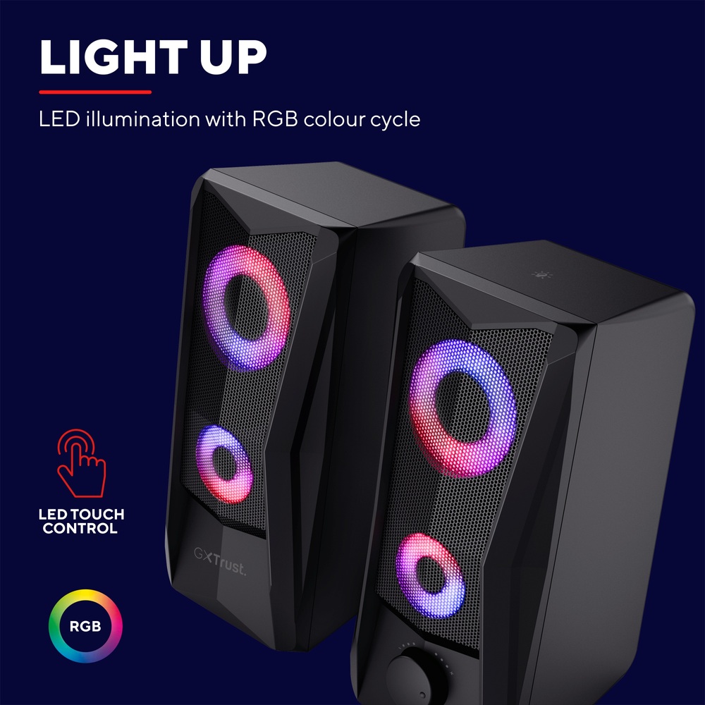 Trust GXT 606 Javv RGB-beleuchtetes 2.0 PC-Lautsprecherset