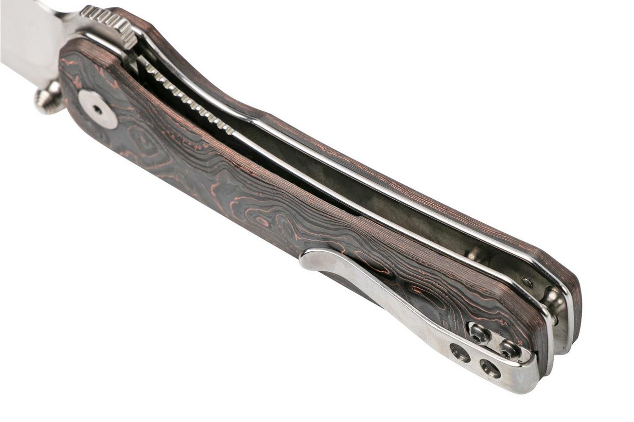 QSP Knife Hawk QS131-T Satin, Copper Foil Carbonfiber zakmes