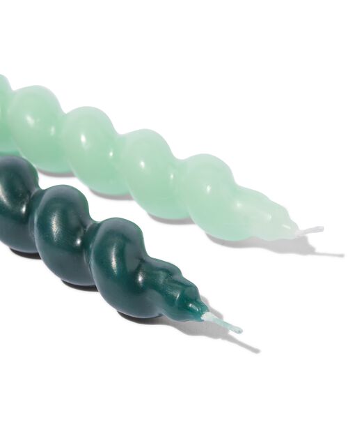 bougies torsadées courtes vertes 2 pièces