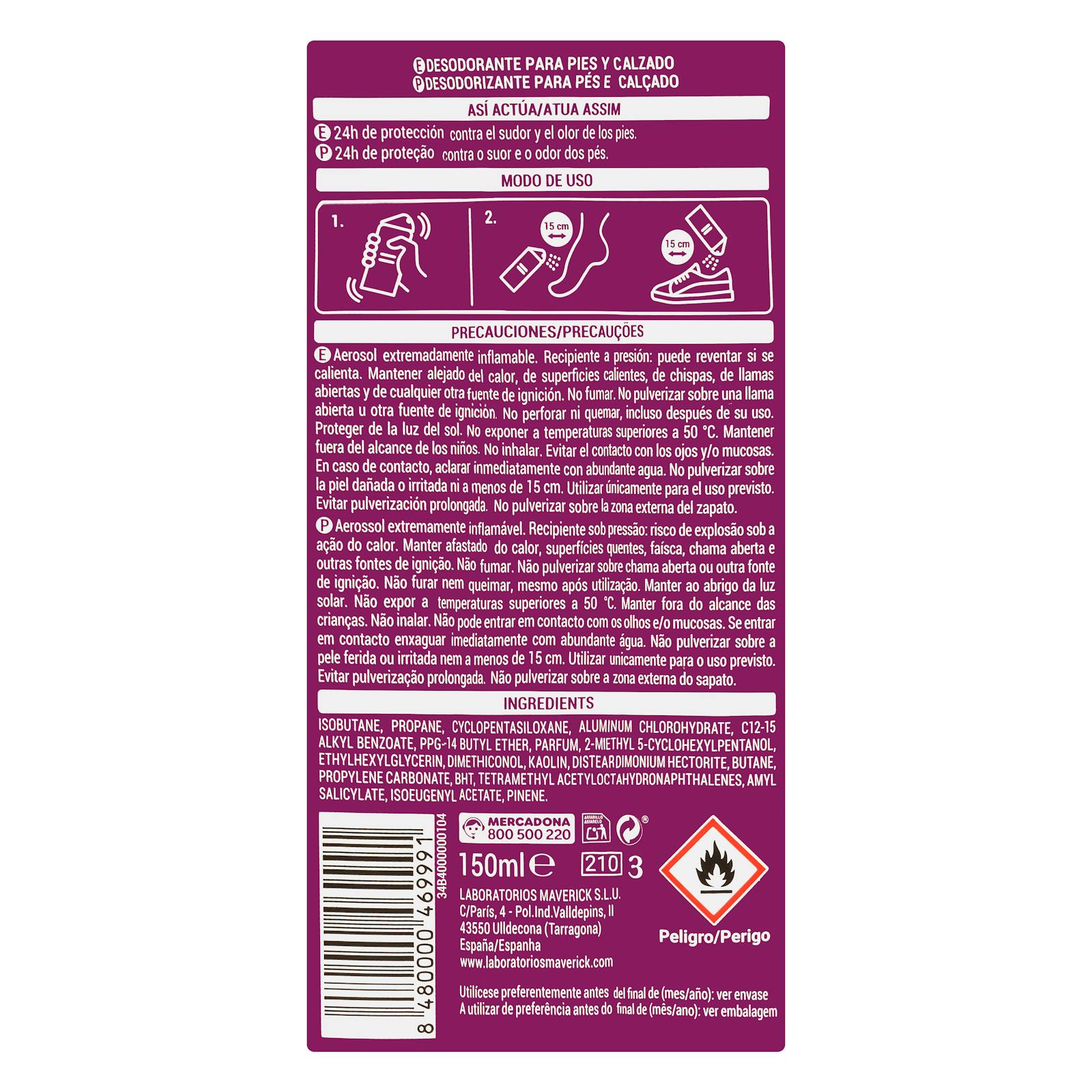 Déodorant anti-transpirant pour les pieds frais et secs Deliplus