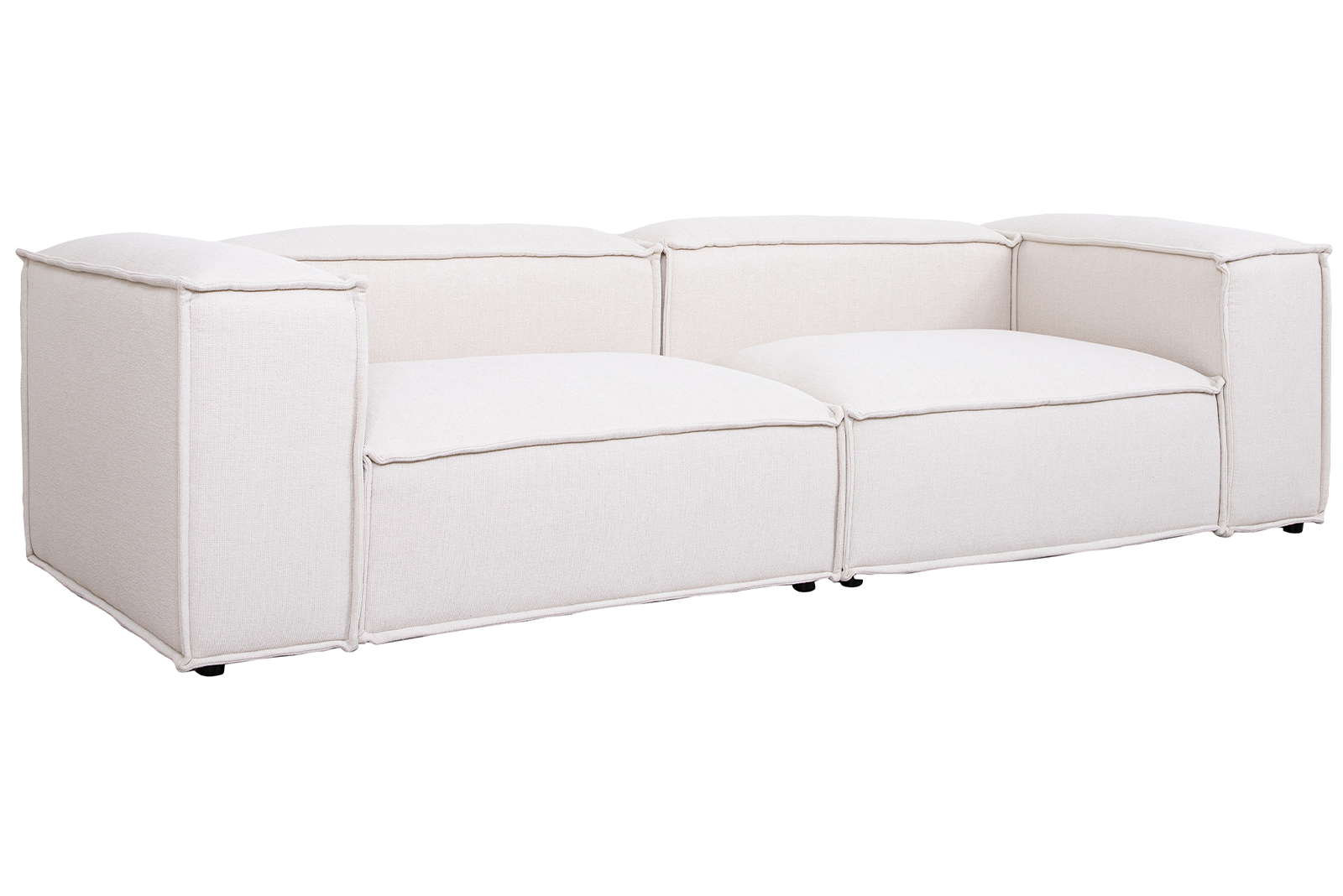 Box 3-seter Tekstil Jenny R1R1 Offwhite med sorte ben