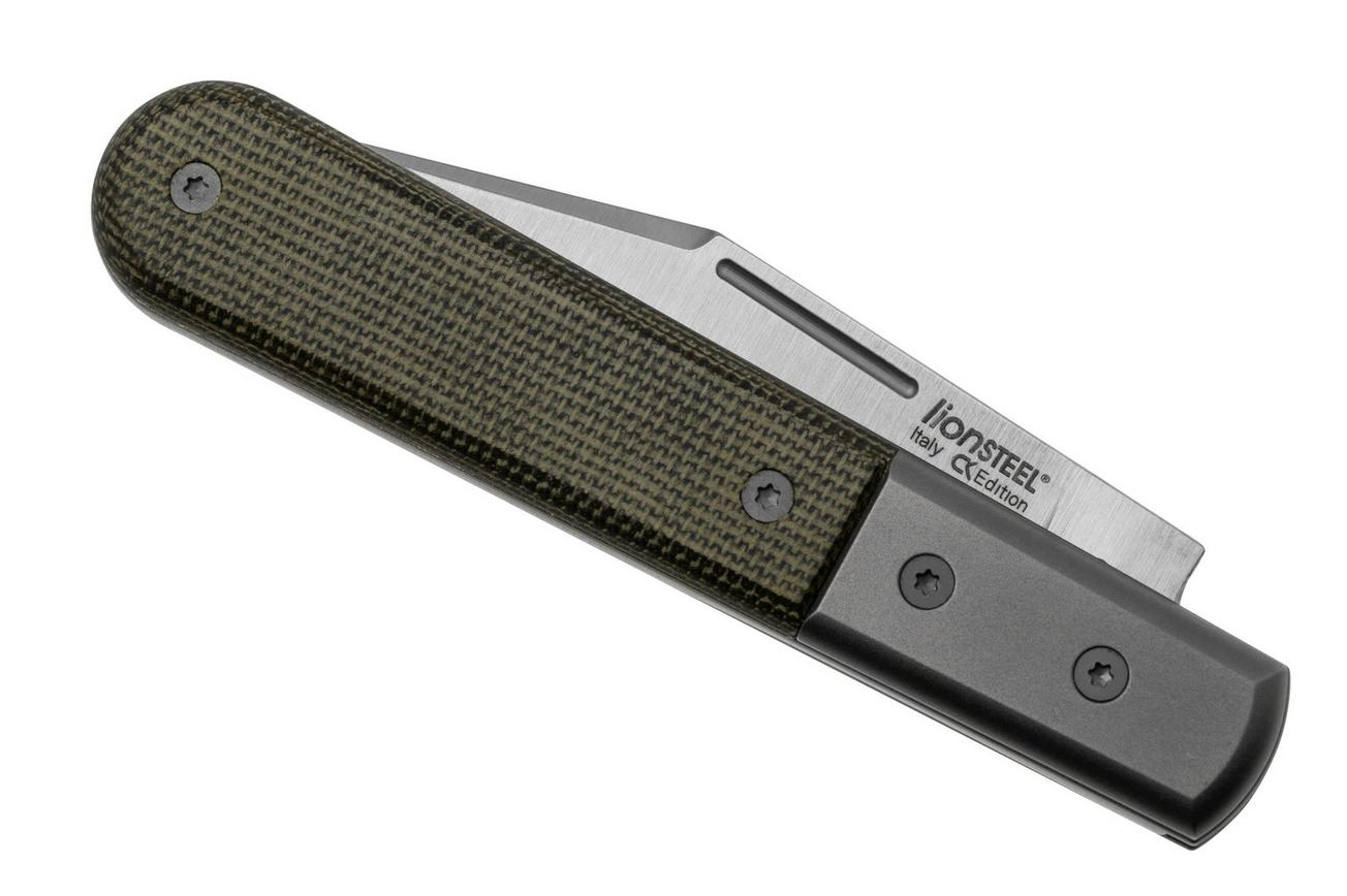 LionSteel Shuffler Barlow CK0112-CVG Green Canvas Micarta, zakmes