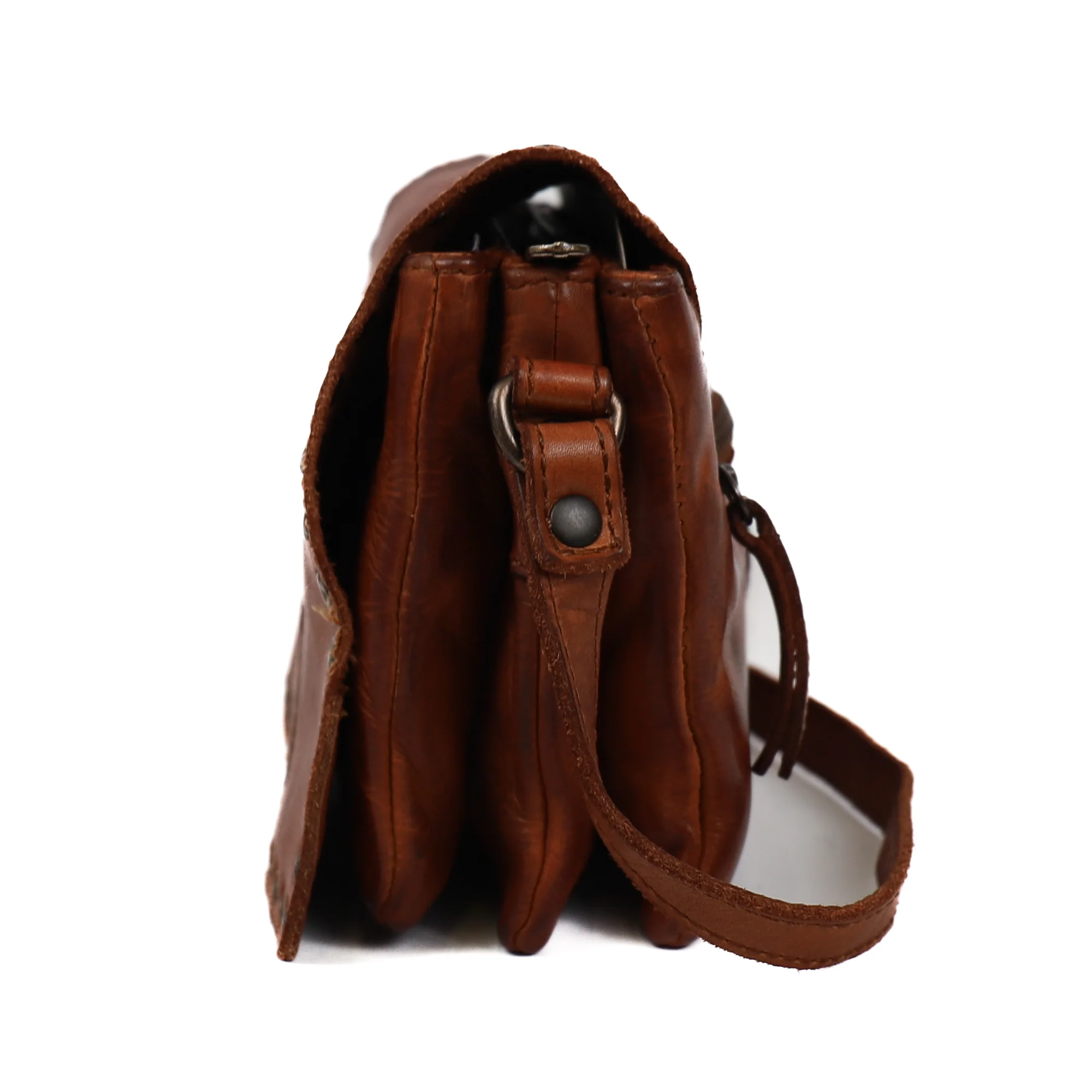 Bear Design Cow Lavato Schoudertasje Studs Carlijn Cognac CL44043