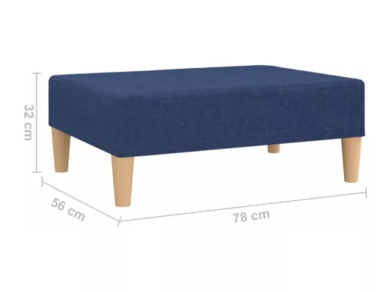 Repose-pied Bleu 78x56x32 cm Tissu