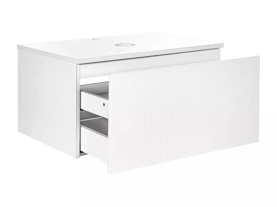 Meuble lavabo mural ALZIRA 80 cm 52 cm 40 cm Blanc