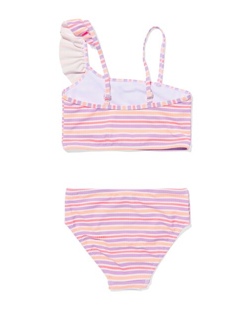bikini enfant asymétrique avec rayures multi