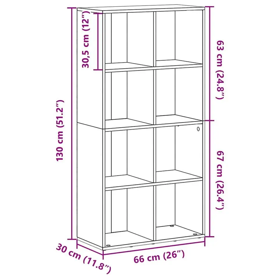 vidaXL - Boekenkast - Bruin - Bewerkt hout