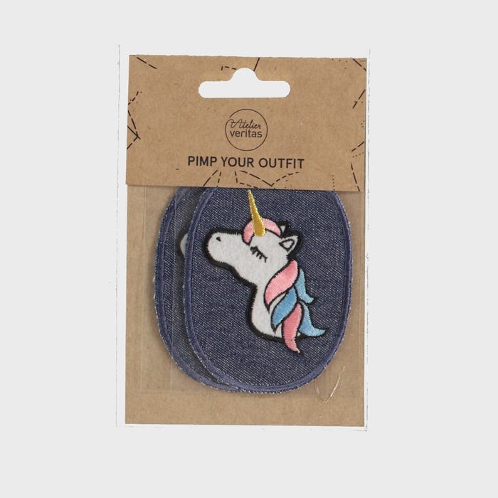 Atelier Veritas-Set van 2 patches met eenhoorns 9,5x9,5cm