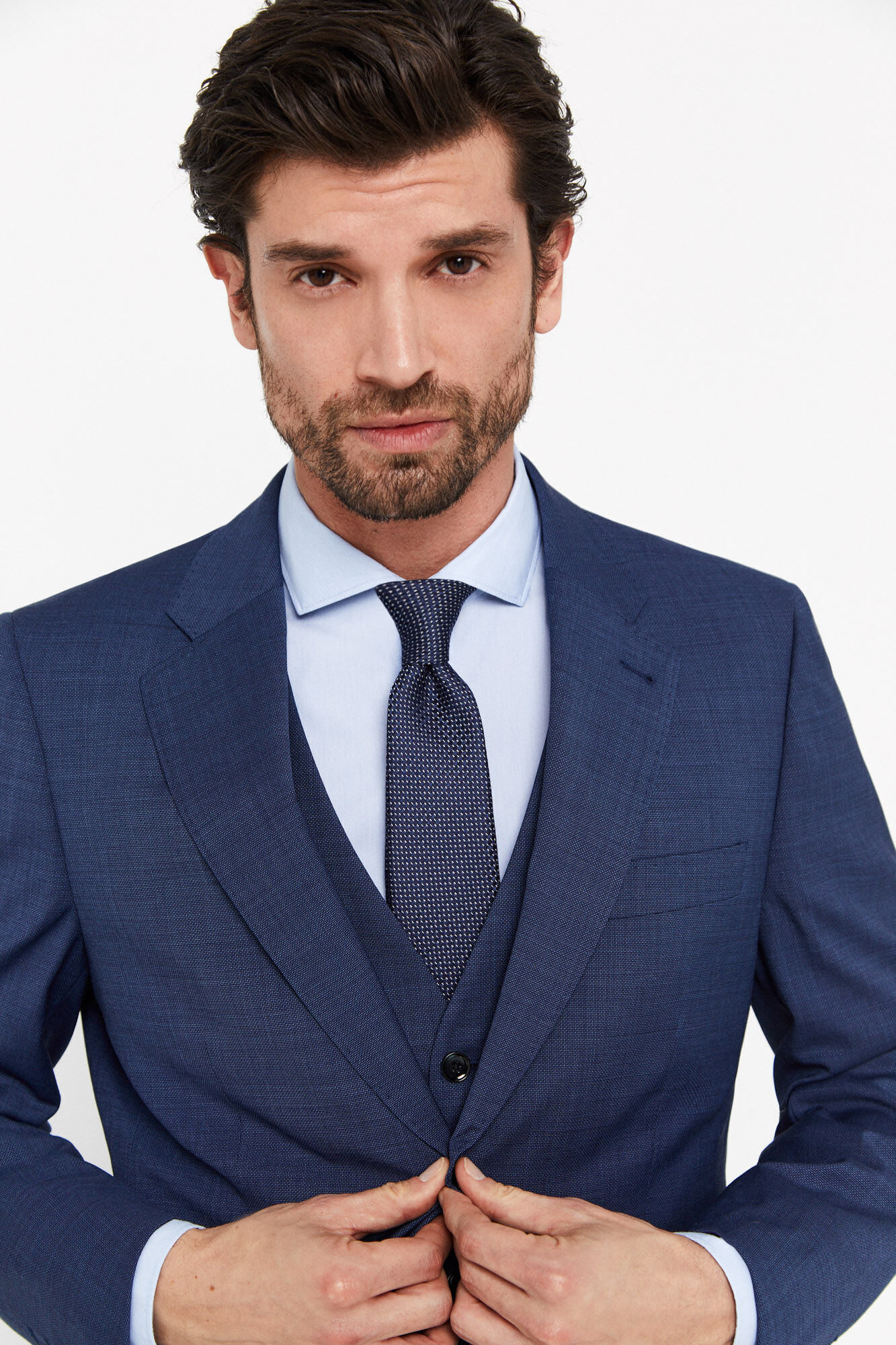 Blazer azul de corte justo - Azul