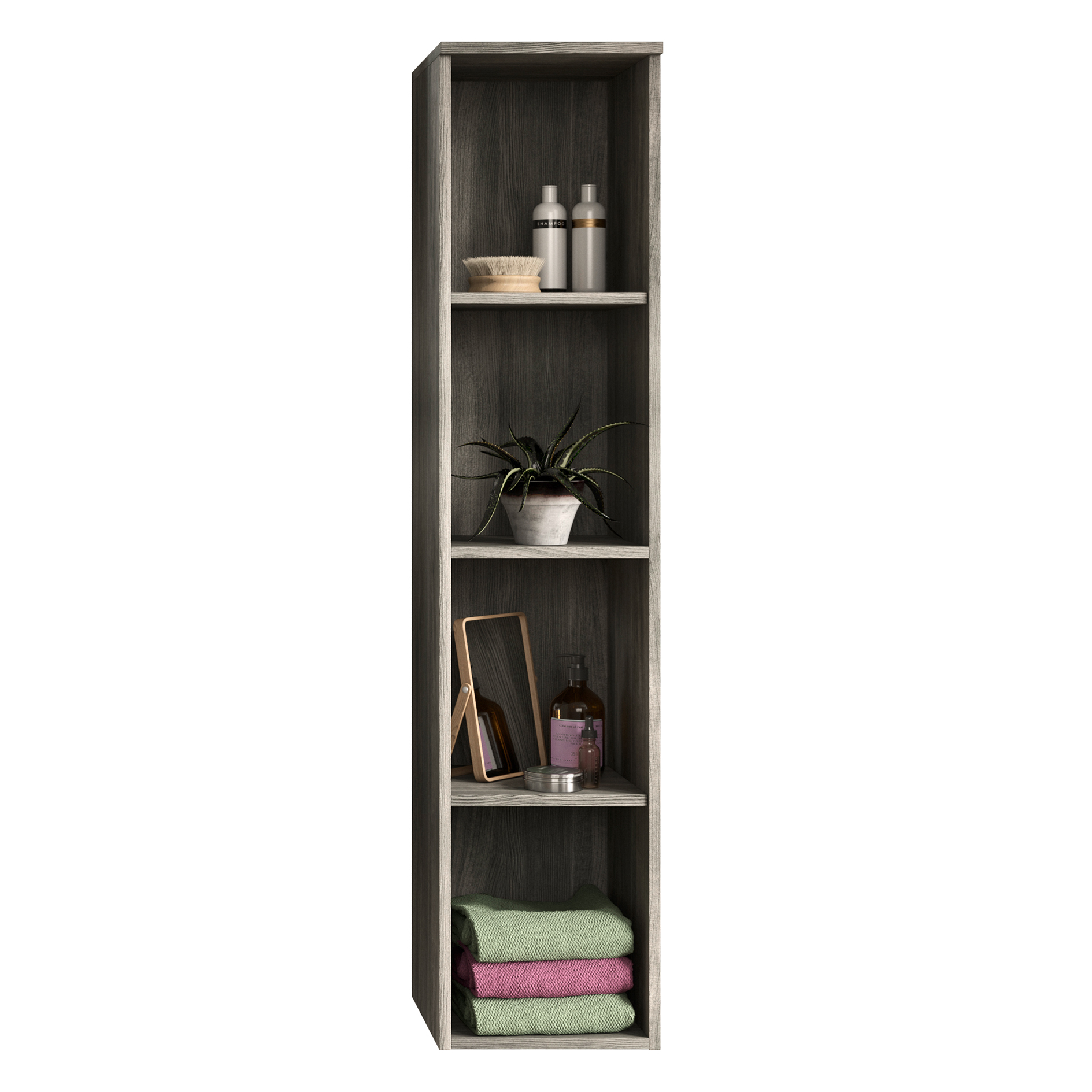 Hängeregal YORK - Rauchsilber - 136 cm hoch