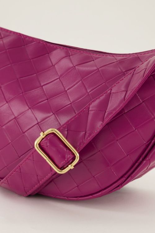 Fuchsia crossbody met ruitjespatroon