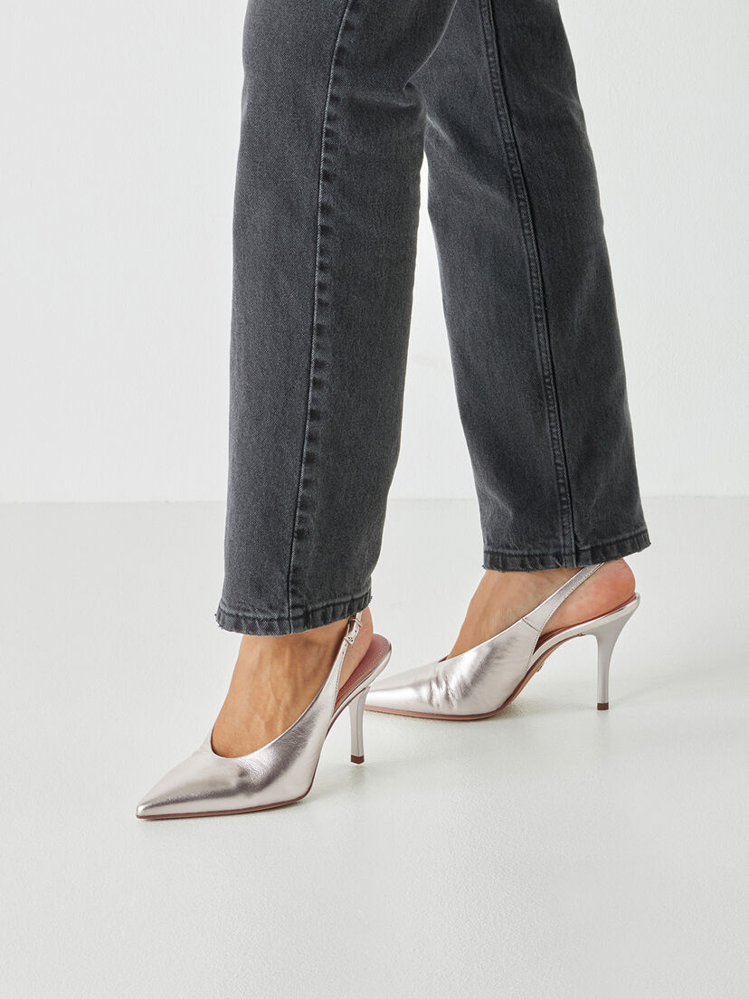 Leren Slingpumps - metallic