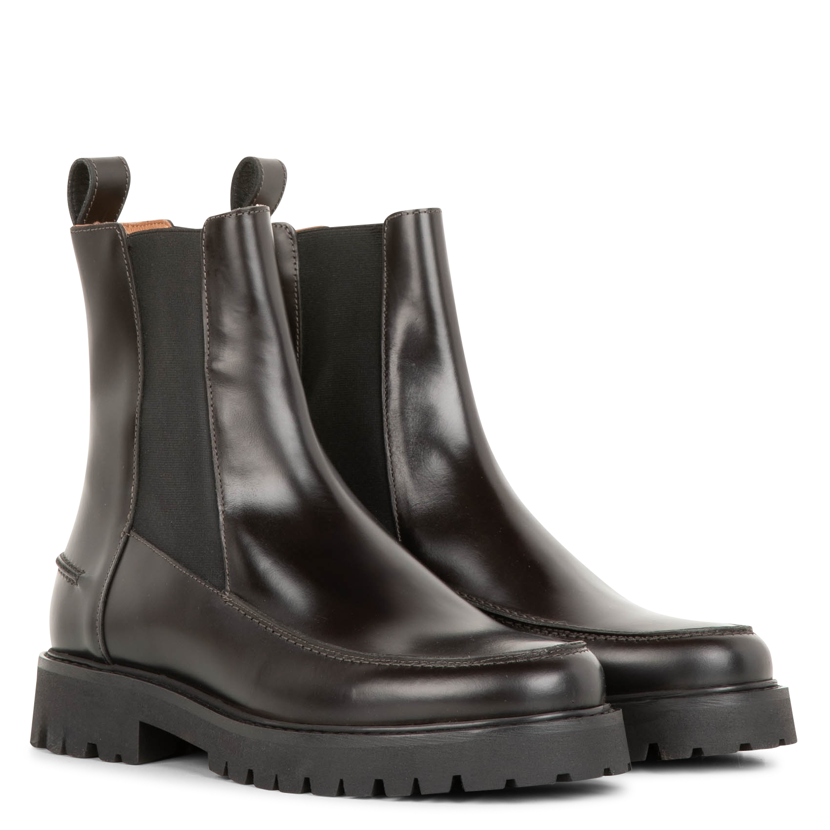MAGNUS - Bottines Chelsea à semelle crantée en cuir | Marron
