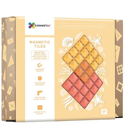 Connetix Magnetplatten - 2-Teile - Lemon & Peach