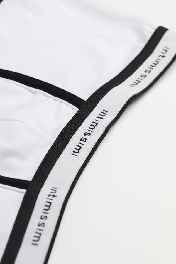 Cuecas boxer em algodão elástico Supima® com logotipo.