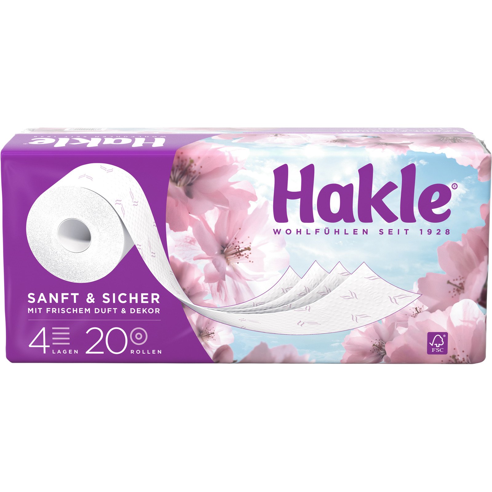 Hakle Toilettenpapier 4-lagig Sanft & Sicher 20 Rollen