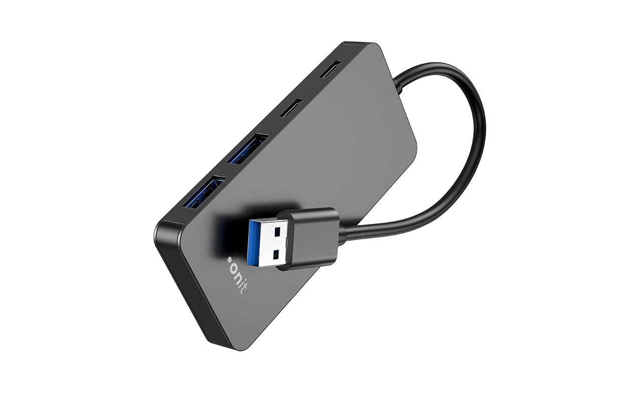 USB-A-Hub 2A2CLeichter und kompakter Hub mit 2 USB-A- und 2 USB-C-Ports